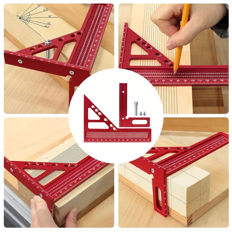 3D Measuring Ruler Woodworking Square Protractor Triangle Layout Tool 22.5 75 Degree - Image 4